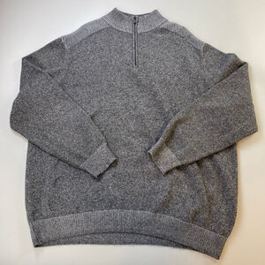 HECHTER PARIS Mens 2X Gray Quarter-Zip Sweater Elevated Casual Classic Minimal